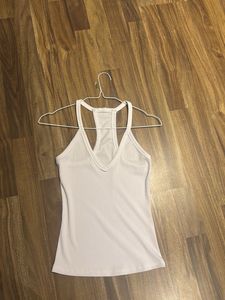 Basic white ribbed tank top