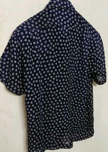 Men's Short Sleeve Printed Transparent Shirt