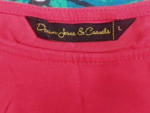 Coral Pink Top with Flared Sleeves