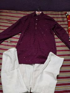 Boys Maroon Kurta Set