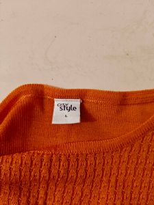 Orange Knit Tank Top