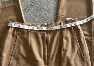 Beige Pleated Trousers