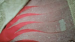 RED AND BEIGE SAREE