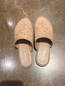 Stylish Studded Tan Flat Sandals