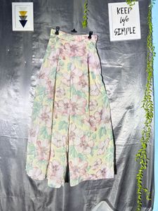 ZARA Floral Wide Leg Pants