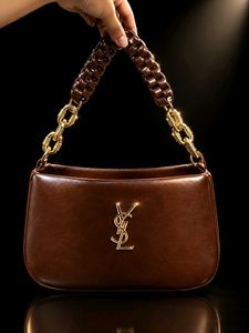 YSL Brown Leather Shoulder Bag