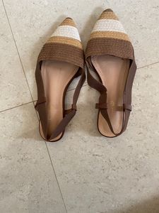 Brown and beige Mule Sandals