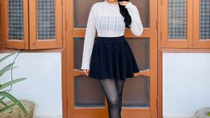 Chic White crochet Top & Black Skirt Set