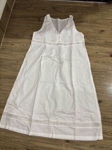 White Cotton Midi Dress