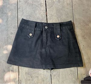Black Denim Mini Skirt XS