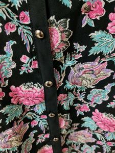 Floral Print Button-Down Top