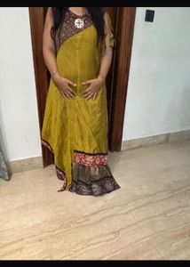 Elegant Yellow Asymmetrical Gown