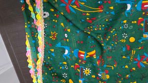 Elegant Linen Cotton Saree with unstitched blouse