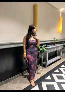 Floral Print Bodycon Maxi Dress