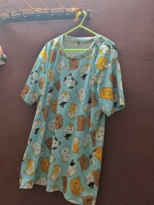 Cat Print night dress