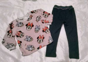 Very Cute N Beautiful Woolen Disney Top With Leggi