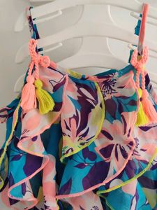 Multicolored Frill Frock