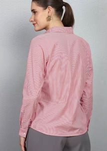 Shein Pink Striped Button-Up Shirt