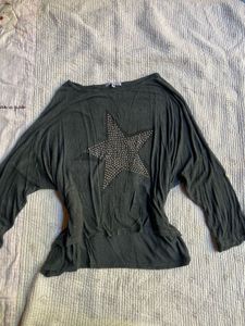 sparkly star y2k top