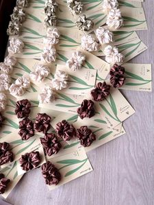 trendy satin scrunchies cards set of 5