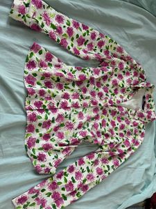 Zara Chic Floral Print Button-Up Shirt