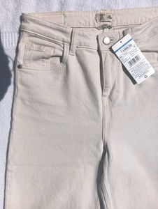 Wide Leg Beige Colour Jean