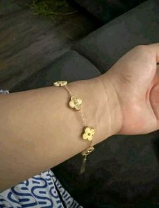 18k Gold Van Cleef Clover Bracelet Antitarnish