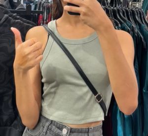 Light Green Ribbed Tank Top