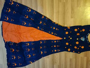 Stunning Navy Blue Embroidered Gown