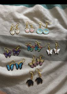 Cute Enamel Owl & Butterfly Earrings