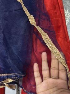 Embellished Blue Kurta and bell bottom palazzo