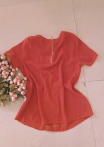 Branded Coral Lace Detail Blouse