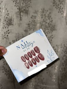 Handmade Dusty Rose Floral Press-On Nails