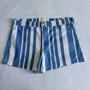 Blue &amp; White Striped Summer  Shorts 🪼