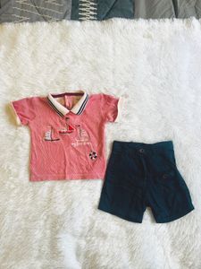 Baby Boy Sailor Polo Shirt and Shorts Set