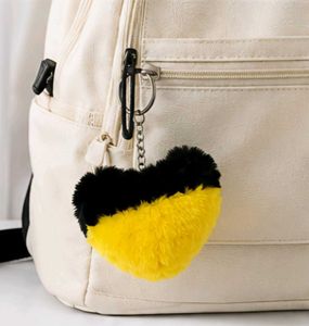 Fuzzy Heart Keychain Set of 3
