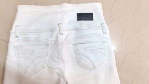 High Waisted White Skinny Jeans