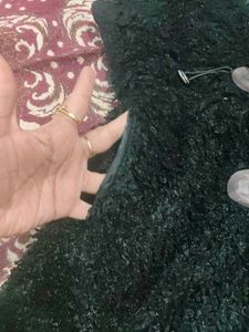 Black Faux Fur Toggle Vest