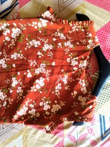 Chic Floral Print Dress L size