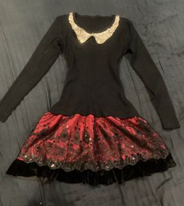 Sexy Gothic Black Ribbed mini dress