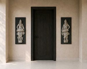 Decorative Wooden Wall Figure Pair