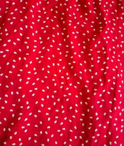 Chic Red Ditsy Floral Print Dress