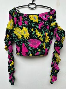 ZARA Floral Crop Top