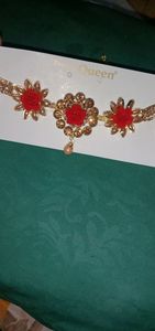 Elegant Red Floral Jewelry Set