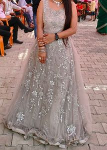 Elegant Grey Embellished gown