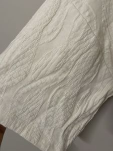 Cream Textured Collared Top
