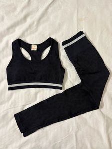 Black Leopard Print Activewear Set