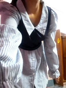 short frock like top blue and white color