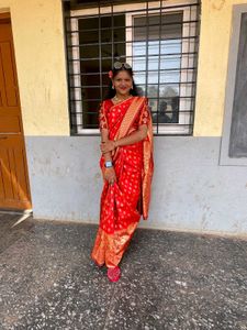 Stunning Red Banarasi Silk Saree