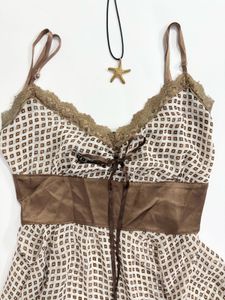 Vintage Gingham Lace Cami